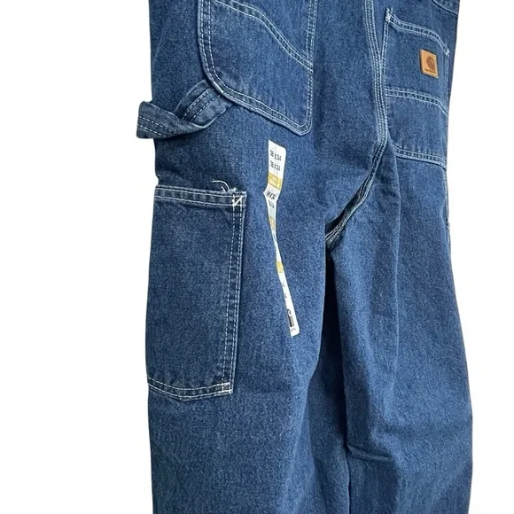 Carhartt B13 Loose Fit Work Dungaree Jeans Blue 38x34 NWT Workwear Y2K - Picture 3 of 14